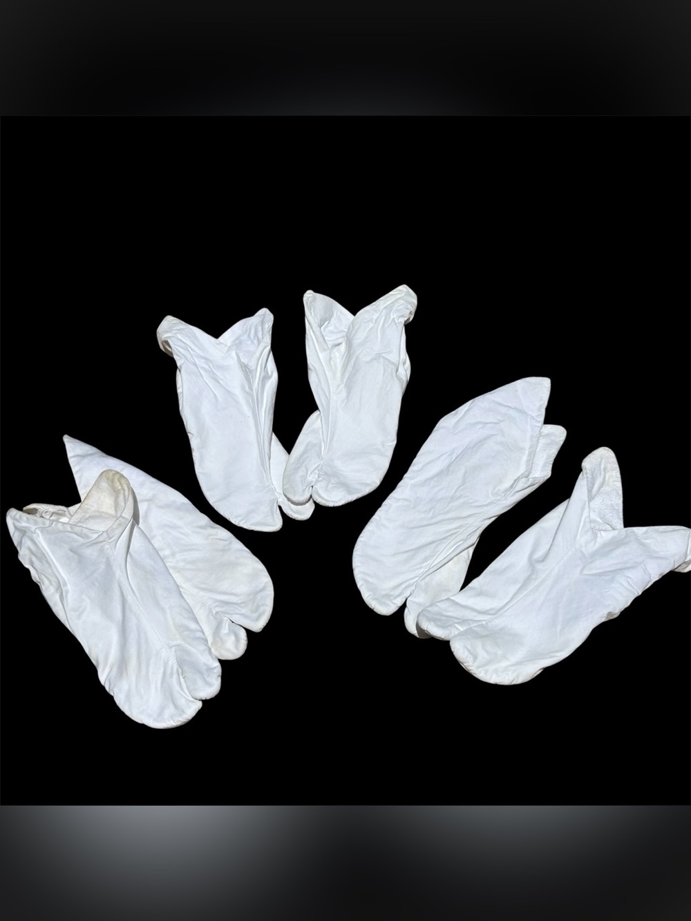 Vintage Tabi Socks Japanese Lot 3 White Womens